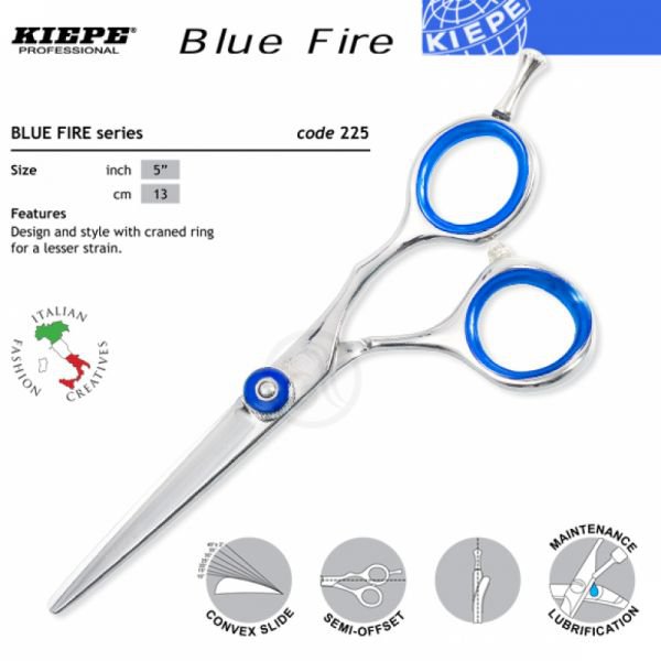​Kiepe FOUR STARS Blue Fire series 225  - profesionálne kadernícke nožnice