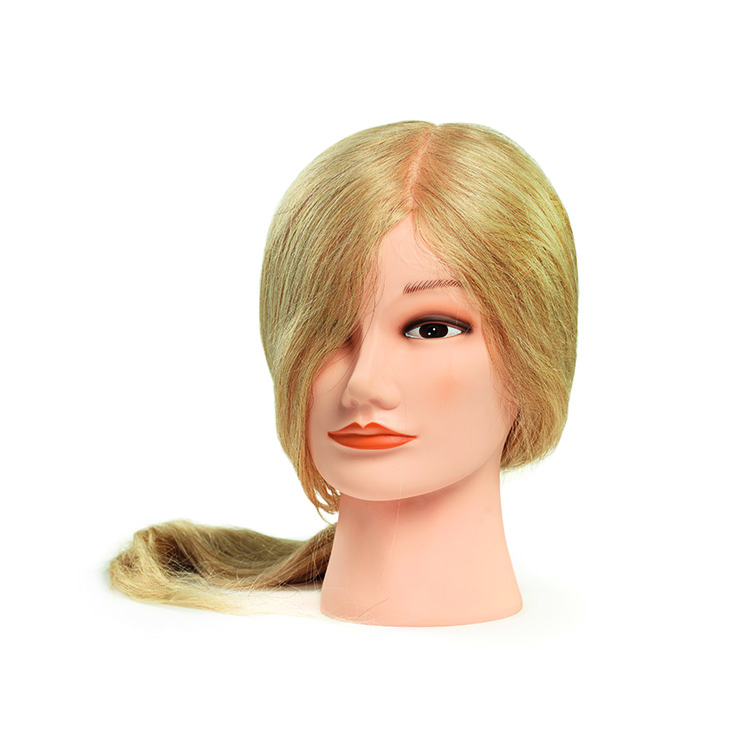 ​BraveHead 9867 Female Long Blonde - cvičná hlava, 100% lidské vlasy, 45-50 cm
