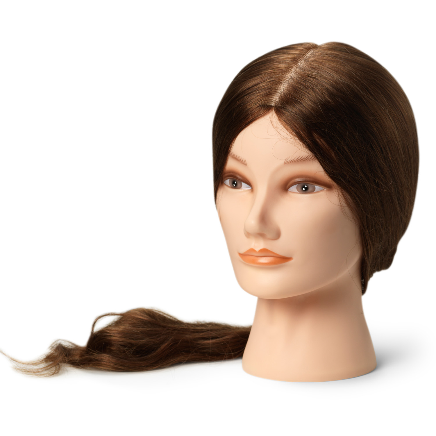 ​BraveHead Female XL 9863 - cvičná hlava, 100% lidské vlasy, 55-60 cm