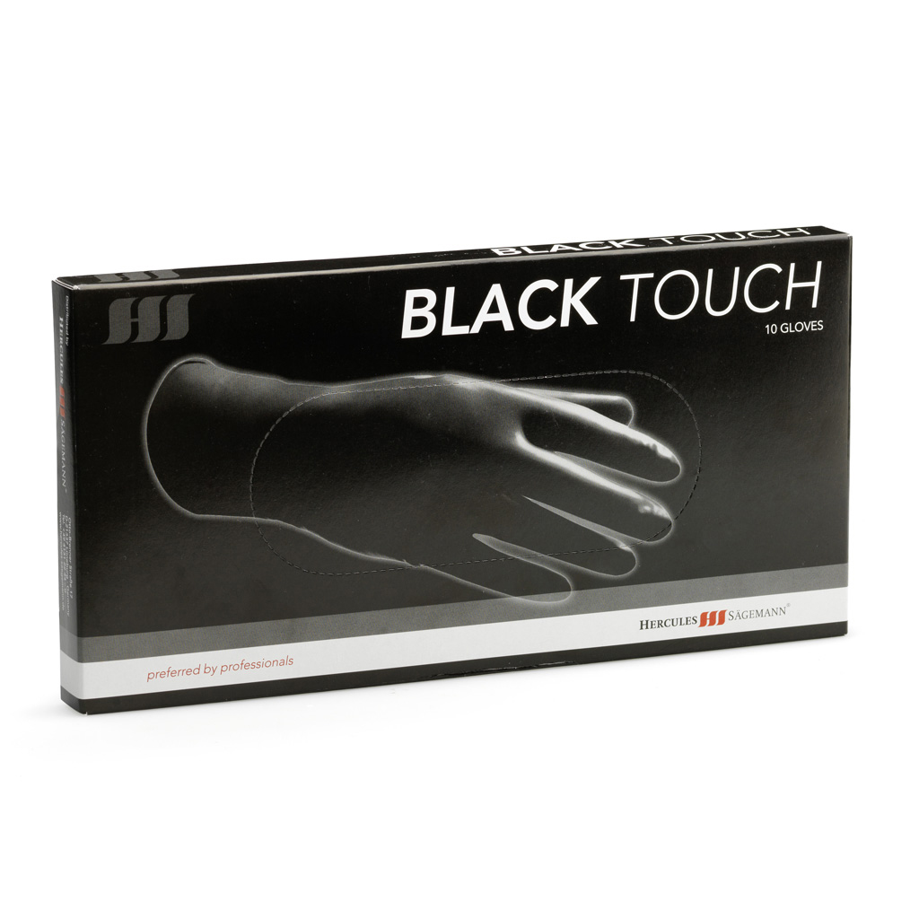BLACK TOUCH - latexové, nepúdrované rukavice, na opakované použitie, 10 ks/bal
