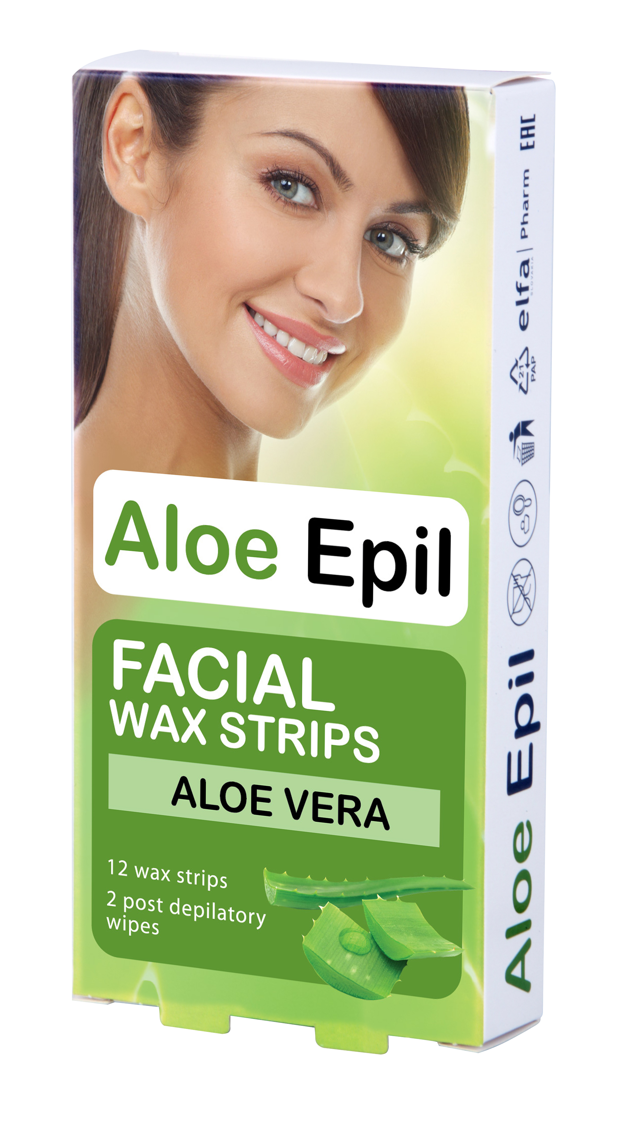 ​Aloe Epil Facial Wax strips - depilačné voskové pásiky na tvár, 12+2 ks