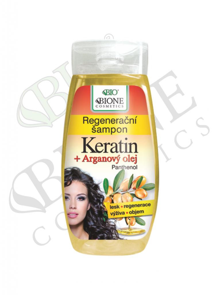 BIO Keratín + argánový olej regeneračný šampón 260 ml