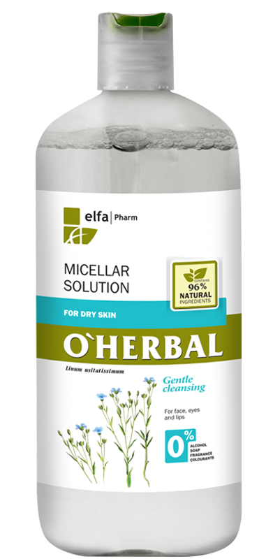 ​O'HERBAL For Dry Skin - micelární pleťová voda pro suchou pleť, 250 ml DÁREK