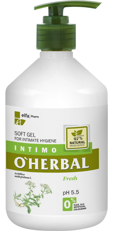 O´HERBAL Soft Gel - gél pre intímnu hygienu s extraktom rebríčka obyčajného, 500 ml