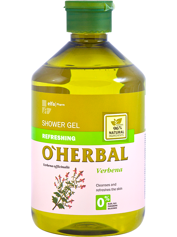 ​O'Herbal Refreshing shower gel with verbena extract - osviežujúci sprchový gél s extraktom verbeny, 500 ml