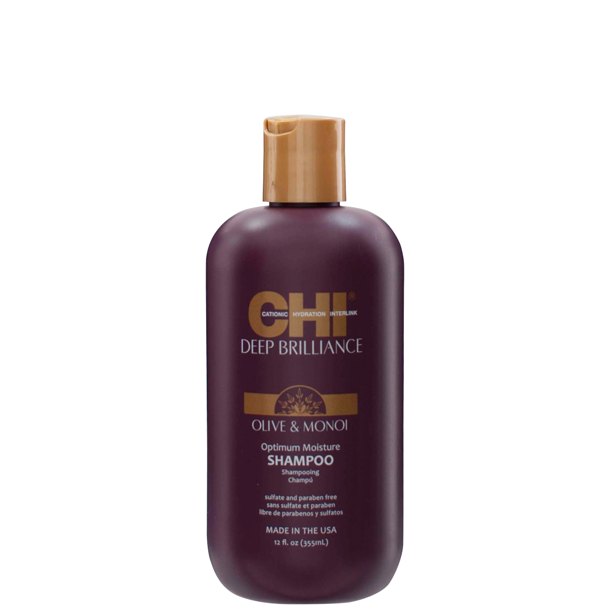 CHI Deep Brilliance Olive & Monoi Optimum Moisture Shampoo - optimální hydratační šampon, 355 ml