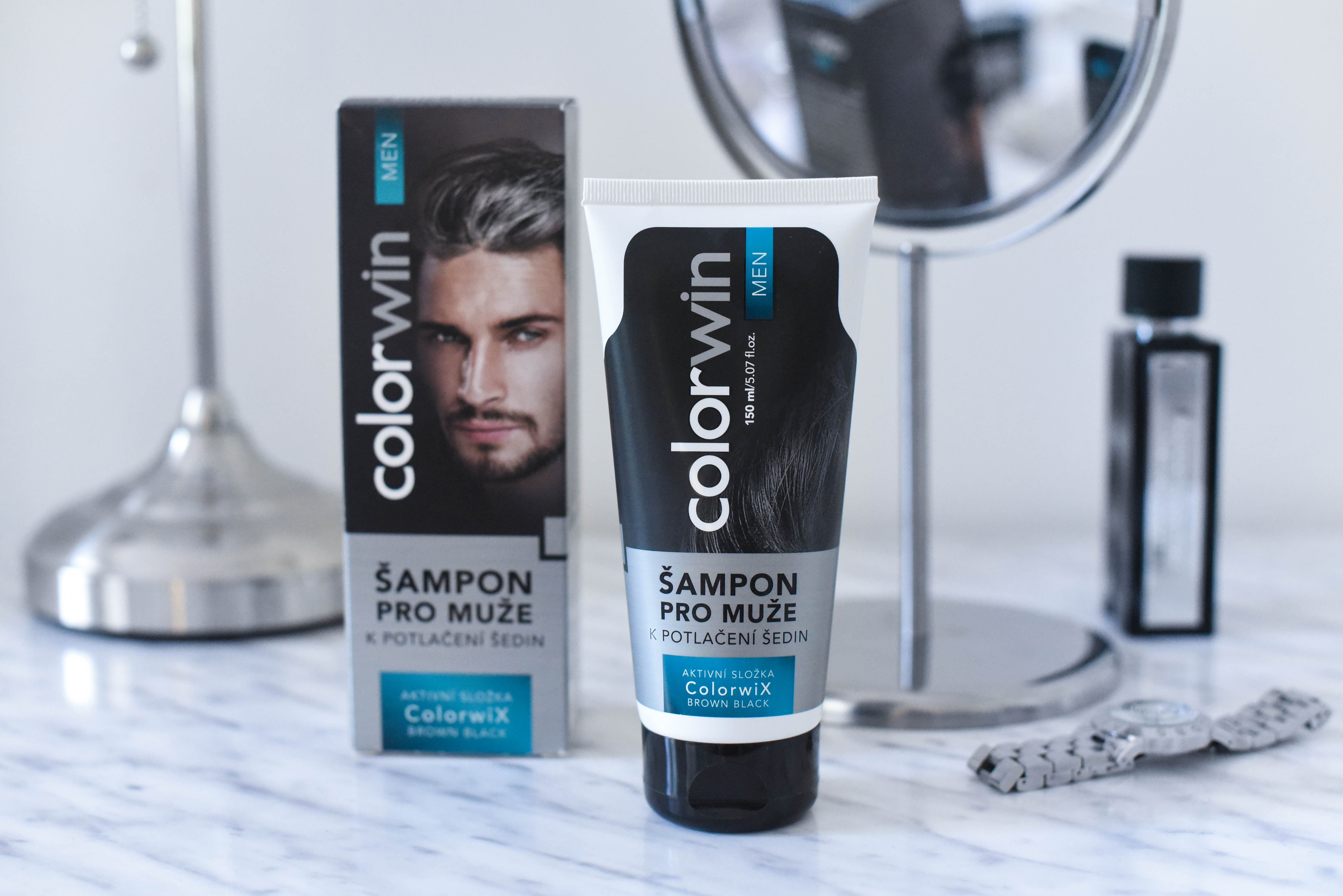 ​Colorwin Colorwix Brown Black shampoo - šampon pro muže k potlačení šedin hnědo - černý, 150 ml