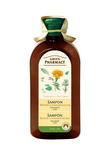 Green Pharmacy Nechtík a Rozmarínový olej - šampón pre normálne a mastné vlasy, 350 ml