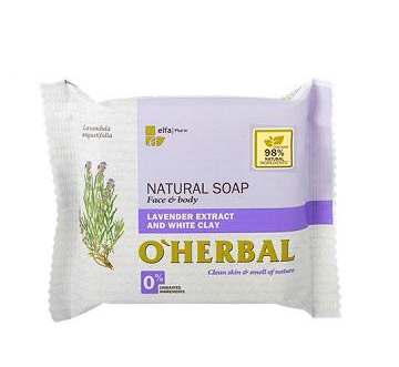 O'Herbal Natural Levander - přírodní mýdlo s extraktem levandule a bílé hlíny, 100 g DÁREK