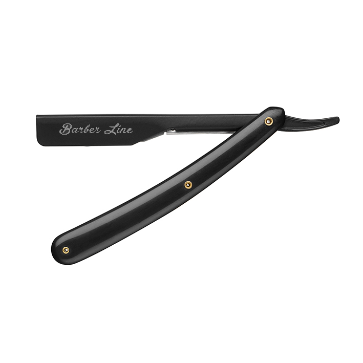 Barber Line Black Razor Plastic Handle 06435 - britva na vymeniteľné žiletky, polovičná čepeľ