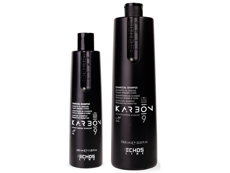Echosline Karbon 9 Shampoo - šampon s aktivním uhlím pro poškozené a chemicky ošetřené vlasy
