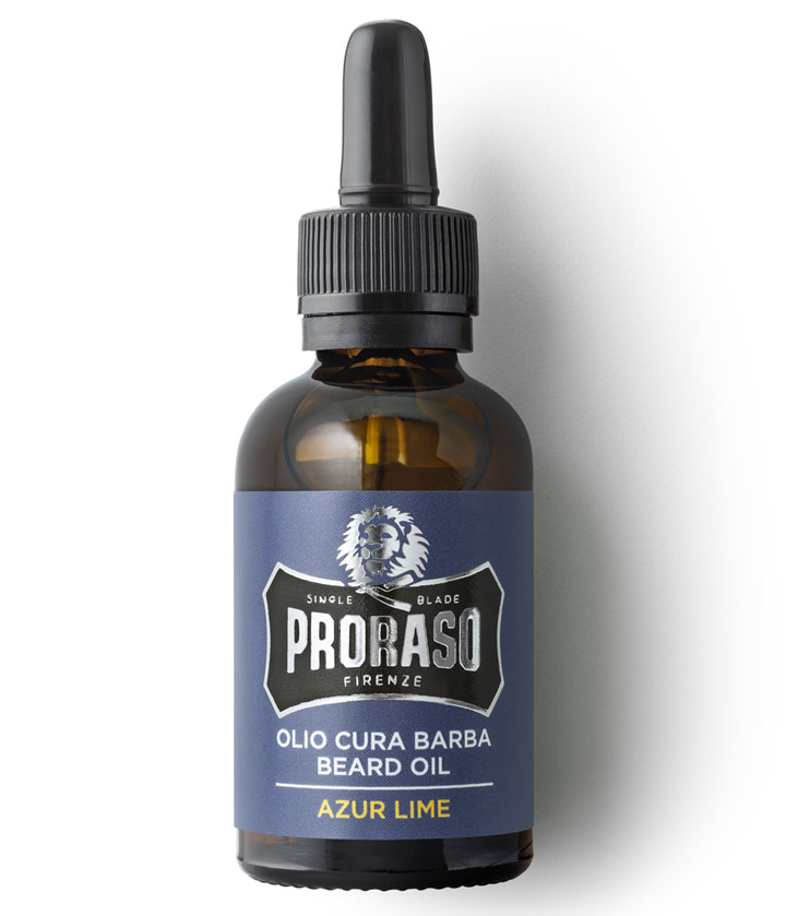 Proraso Beard Oil Azur Lime  - ochranný olej na bradu s vôňou limetiek a pomarančov, 30 ml