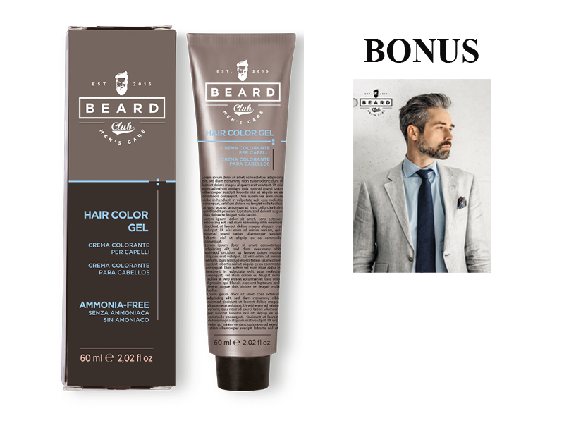 (EXP: 04/2022) AKCE: 10 ks Beard Club Hair Color Gel - gelová barva na vlasy pro muže, 60 ml + plakát Man 67