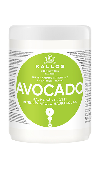 Kallos Avocado Pre-shampoo mask - intenzivní výživná maska před použitím šampónu, 1000 ml