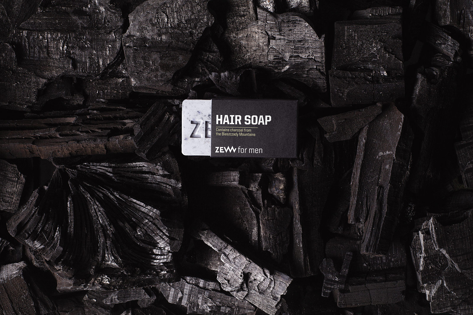 ZEW for men Hair Soap - mydlo na vlasy s dreveným uhlím, 85 ml + vrecko M