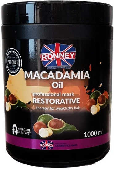 Ronney Professional Mask Macadamia Oil Restorative Therapy - maska pre slabé a suché vlasy, 1000ml