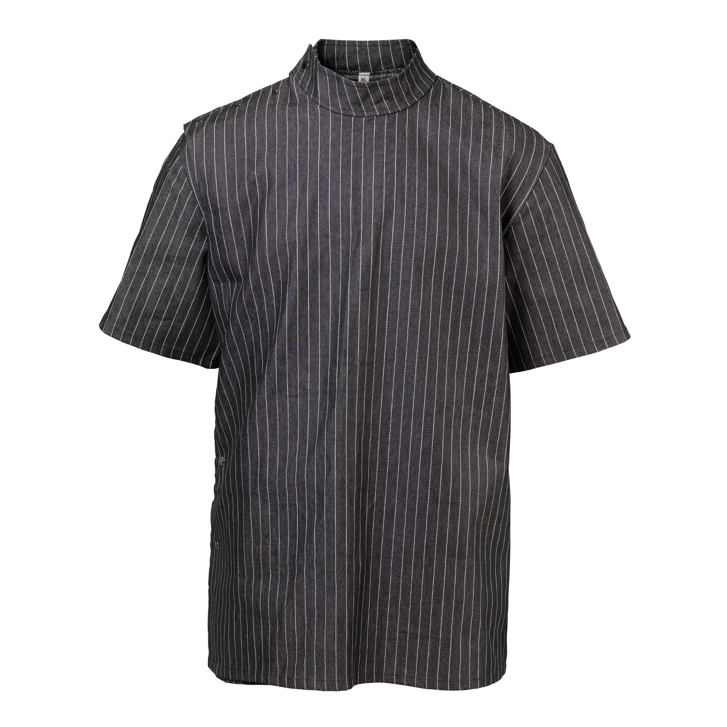 BraveHead Black Pinstriped Barber Jacket - ​čierna tradičná holičská košeľa