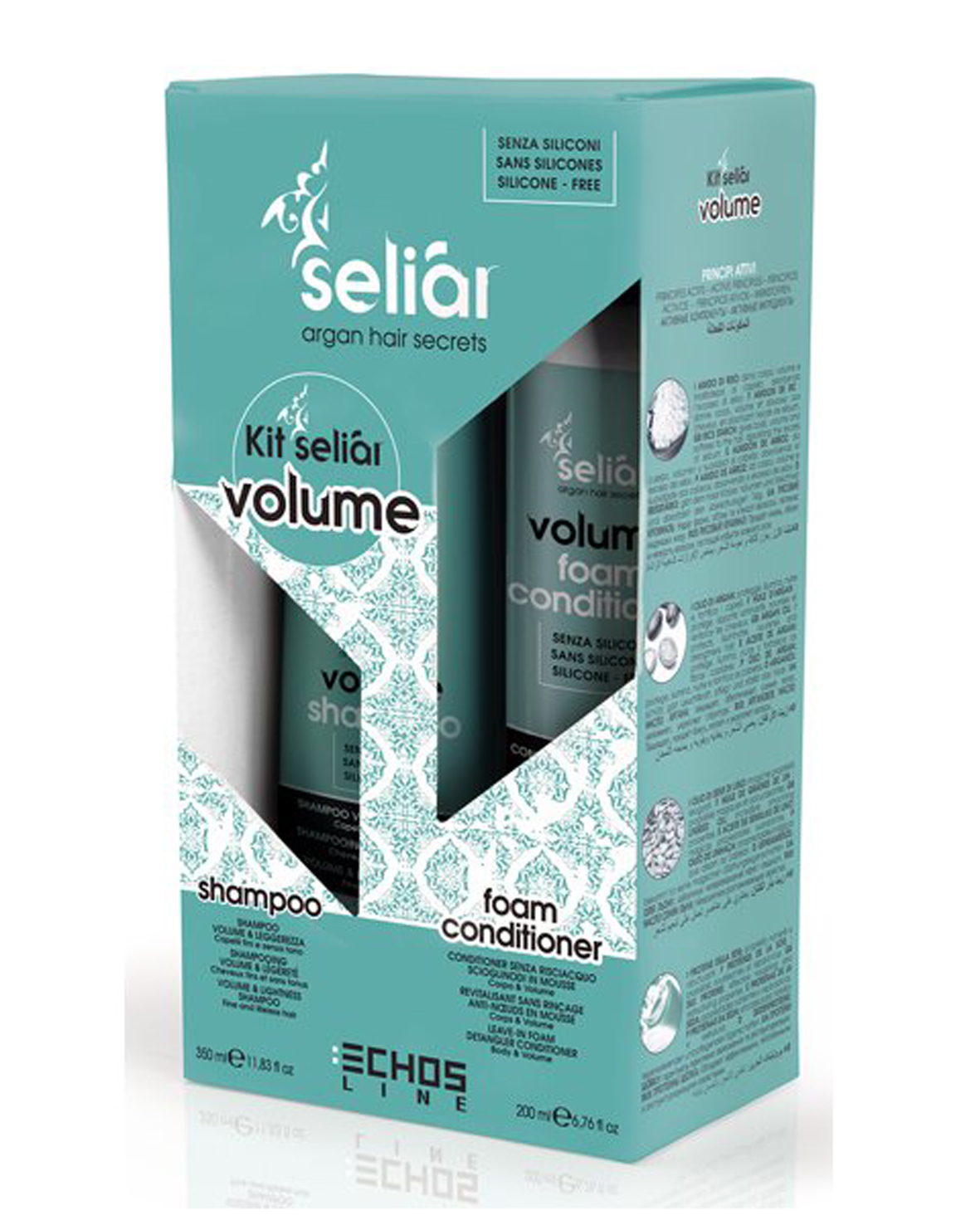 Echosline Seliár Volume sada - šampon, 350 ml + pěnový kondicionér, 200 ml