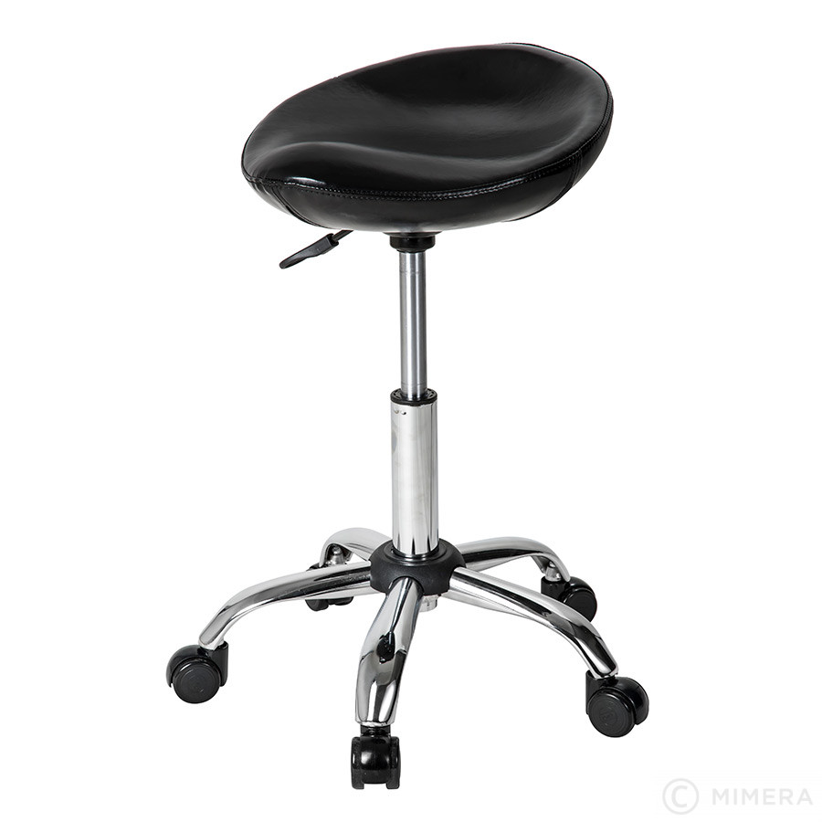 Kadeřnická stolička MELVIN lesklá černá