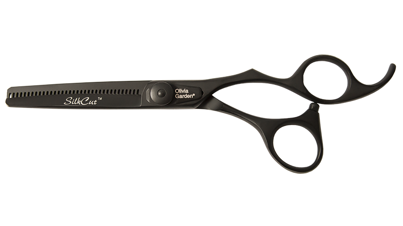 Olivia Garden Silkcut Shear Matt Black Edition 635 - efilační nůžky, 6.35 ".