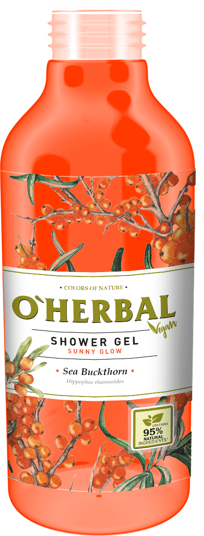 O'HERBAL Vegan Shower Gel Sunny Glow - sprchový gel sluneční záře s rakytníkem, 400 ml