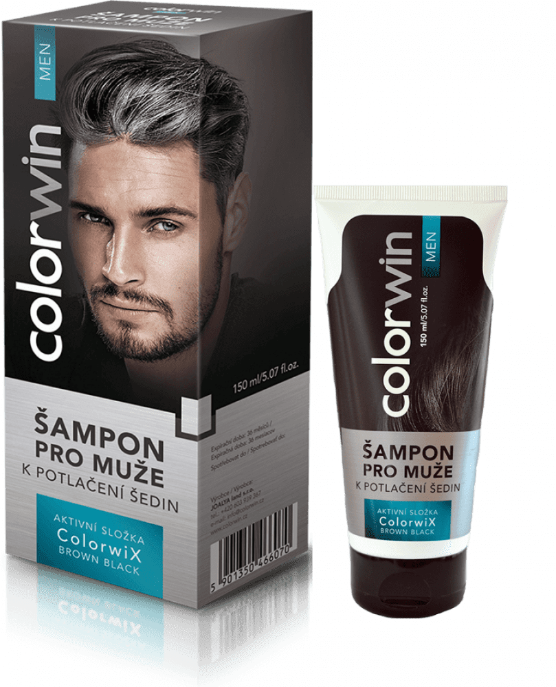Colorwin Colorwix Brown Black shampoo  - šampón pre mužov k potlačeniu šedín hnedo - čierny, 150 ml