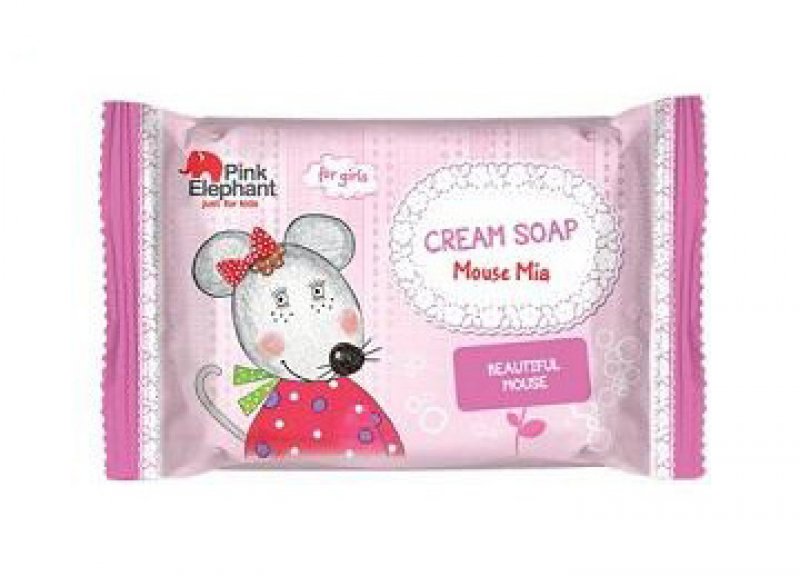 Pink Elephant Myška Mia - krémové mýdlo pro dívky, 90 g DÁREK