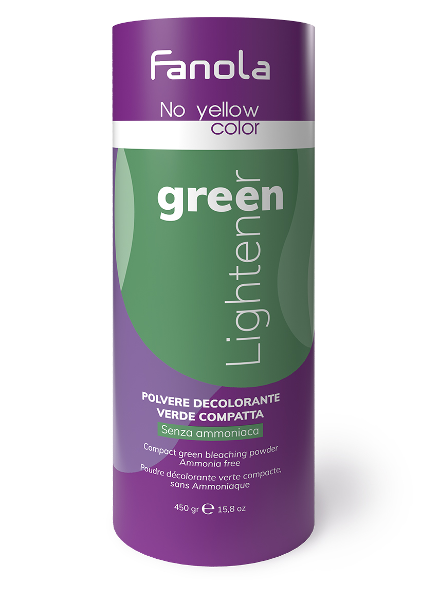 Fanola No Yellow Green - zelený odbarvovací prášek, 450 g