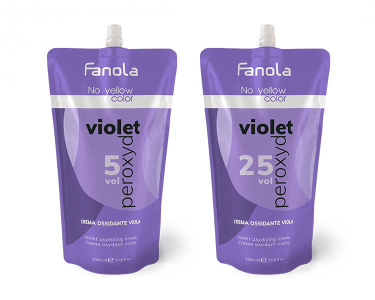 Fanola No Yellow Oxidant Violet - krémový peroxid s fialovým pigmentem, 1000 ml