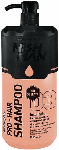 Nishman Hair Shampoo Sulfate Free- regenračný bezsulfátový šampón, 1250 ml