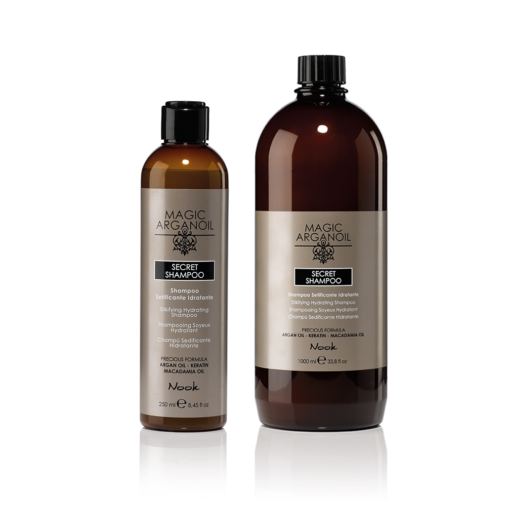 Nook Secret Shampoo - šampon s hedvábným leskem pro suché a poškozené vlasy