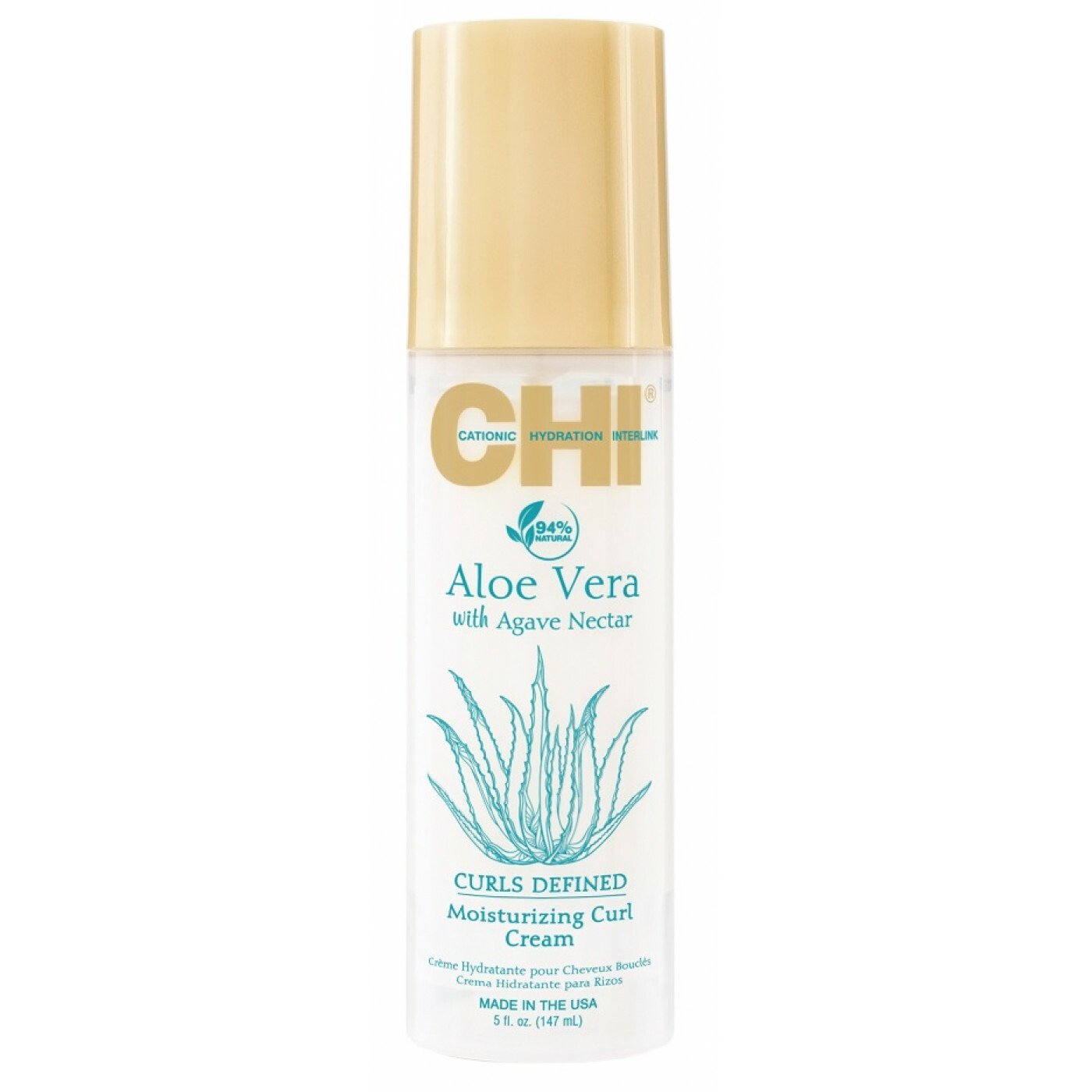CHI Aloe Vera with Agave Nectar Curls Defined Moisturizing Curl Cream - tvarujúci a hydratačný krém na kučeravé vlasy, 147 ml