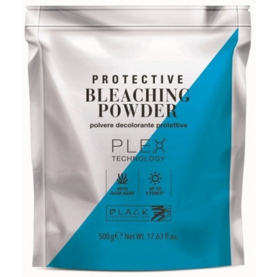 Black Protective Bleaching Powder Plex Technology Up to 9 Tones – odbarvovací prášek s plex technologií, zesvětluje až o 9 odstínů, 500 g