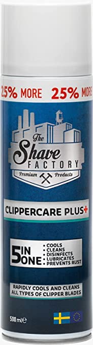 The Shave Factory ClipperCare PLUS+ 5in1 Spray - sprej na strojčeky 5v1, 500 ml