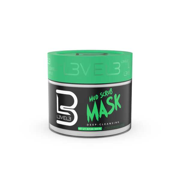 L3VEL3 Mud Scrub Mask - bahenná peelingová maska na tvár, 500 ml