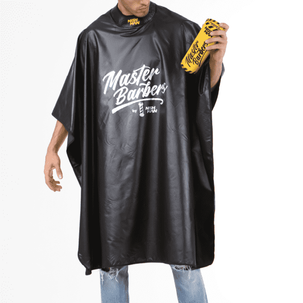 Nishman Barber One Cape Black&Yellow - pláštenka s gumovým vysokým golierom