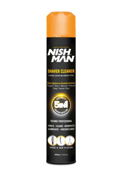 Nishman Shaver Cleaner 5in1 - čistiaci sprej 5V1 s tryskou, 400 ml