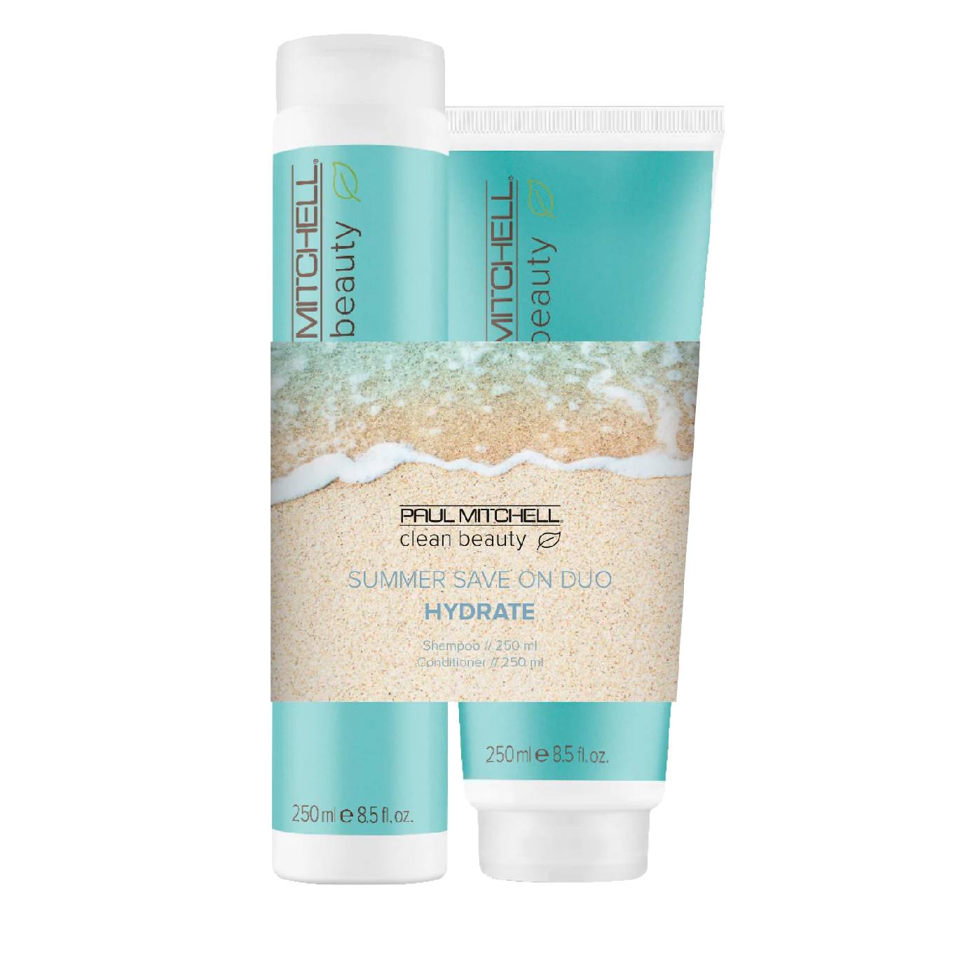 Paul Mitchell Summer Duo CleanBeauty Hydrate Shampoo a Conditioner - hydratačný šampón a kondicionér pre suché vlasy, 250 ml