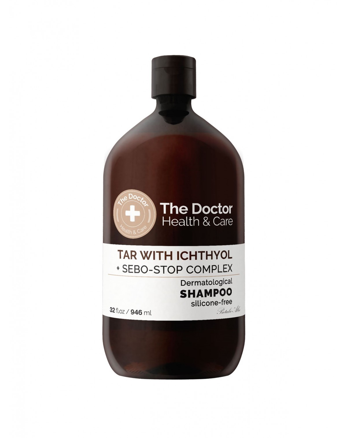The Doctor Tar with Ichthyol + Sebo-Stop Complex Shampoo Dermatological - šampón na mastné vlasy s dechtom a ichtyolom, 946 ml