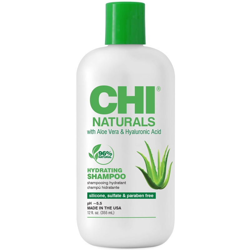 CHI Naturals Shampoo Aloe Vera & Hyaluronic Acid - hydratační šampon s aloe vera a kys. hyaluronovou, 355 ml