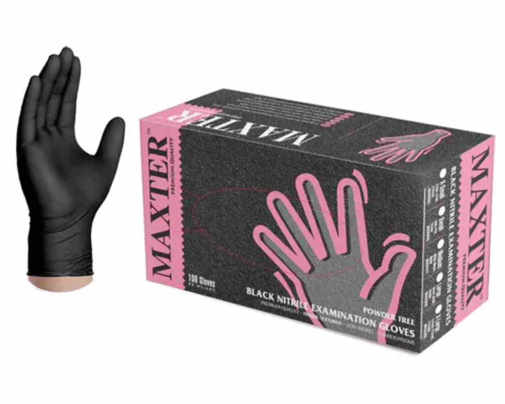 Nitrile Gloves Powderfree - čierne bezpúdrové nitrilové rukavice, 100 ks