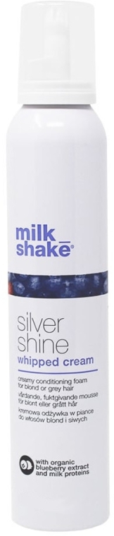 MilkShake Silver Shine Whipped Cream - fialová výživná pěna pro blond vlasy, 200 ml