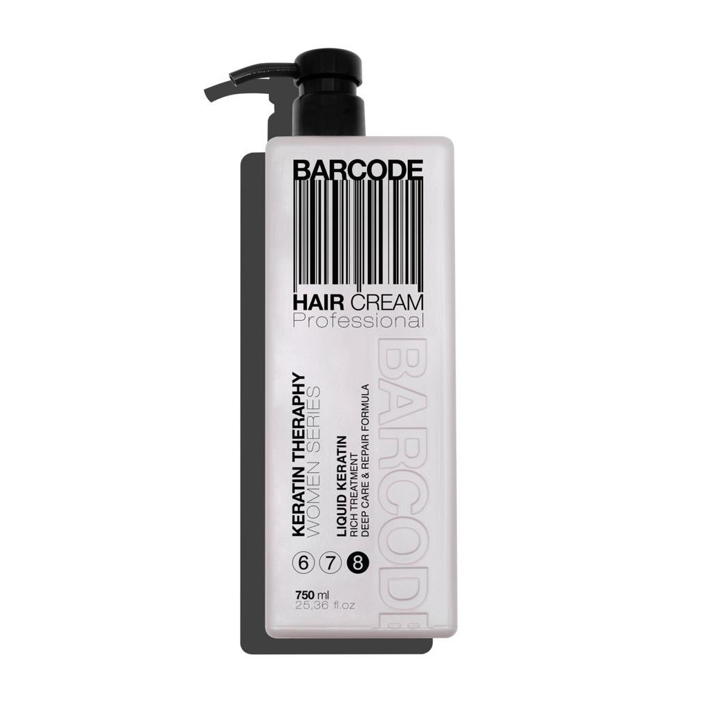 Barcode Hair Cream Keratin Therapy (8) - kondicionér na vlasy s obsahem keratinu, 750 ml