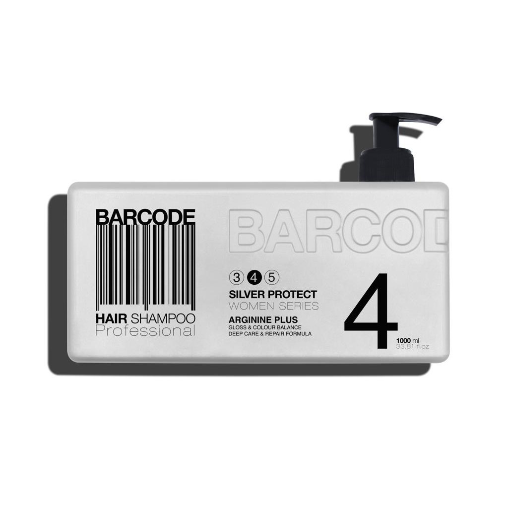 Barcode Hair Shampoo Silver Protect (4) - šampon na neutralizaci žlutého odlesku, 1000 ml