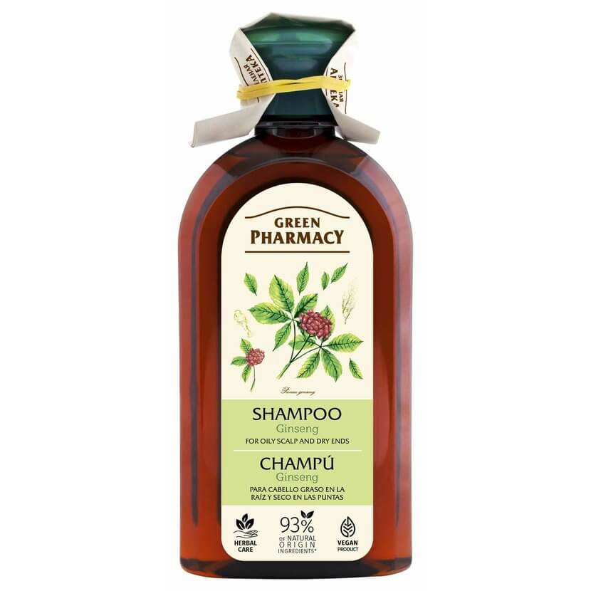 Green Pharmacy Ženšen - šampon na mastnou pokožku hlavy a suché konečky, 350 ml