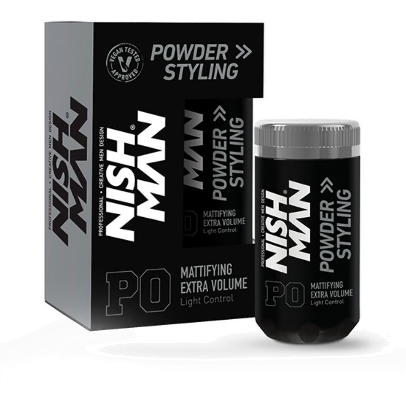 Nishman P0 Mattifying Extra Volume Light Control Powder - pudr na vlasy pro extra objem s nízkou fixací, 20 g