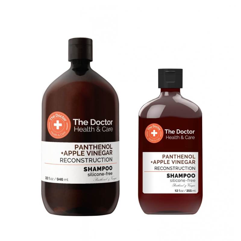 The Doctor Panthenol + Apple Vinegar Reconstruction - rekonstrukční šampon s panthenolem a jablečným octem, bez silikonů,