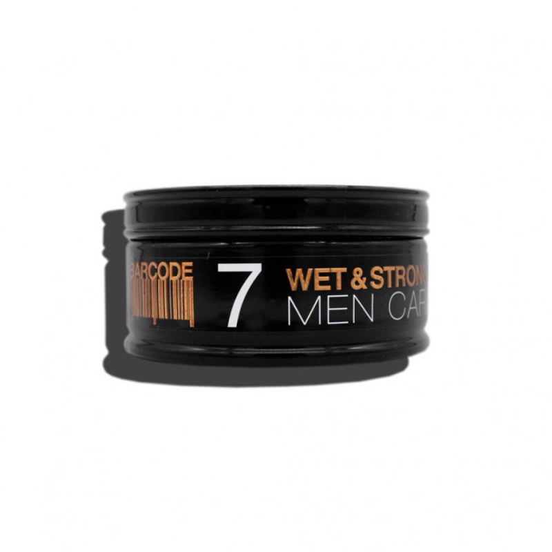 Barcode Men Wet and Strong Hair Wax Maximum Control (7) - vosk na vlasy so silnou fixáciou a mokrým efektom, 150 ml