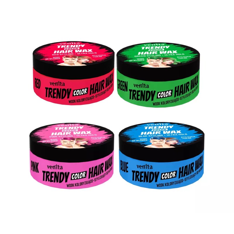 Venita Trendy Color Hair Wax Ultra Hold - farebný vosk na vlasy, ultra držanie, 75 g
