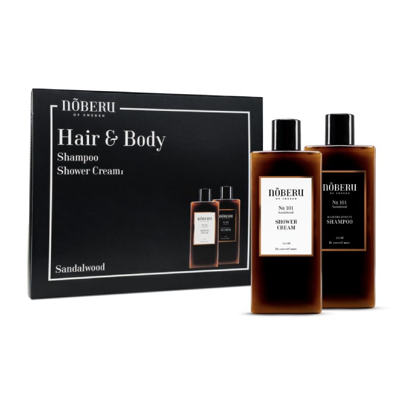 Noberu of Sweden Hair&Body No101 Sandalwood Kit - šampon a sprchový krém v krabičce (GB19-HAIRBOD-S)